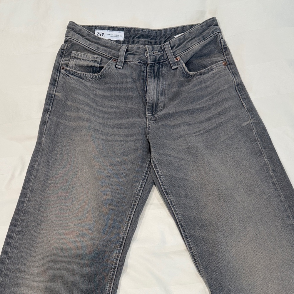 Zara Womens Washed Grey Jeans